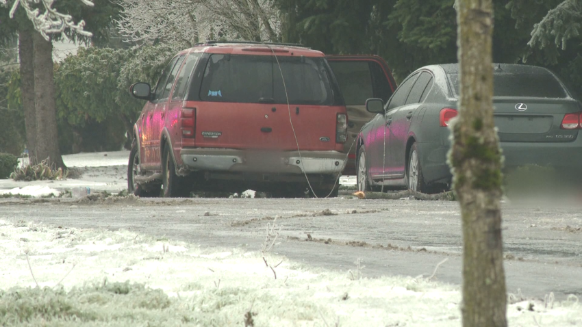 Red SUV on Portland, Oregon, street