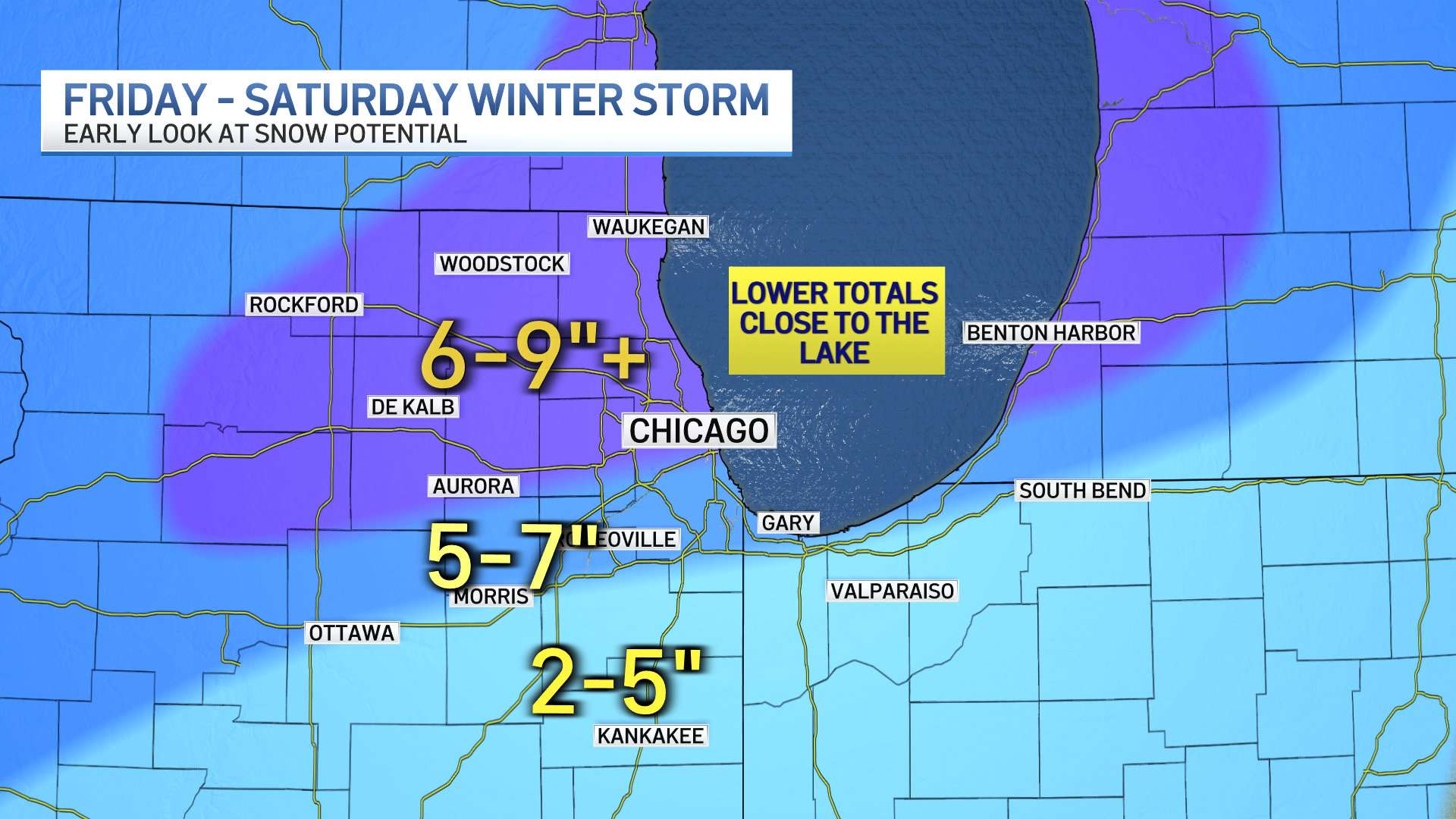 Chicago Weather Forecast Winter Storm With Heavy Snow Totals Blizzard Snow Totals Roman