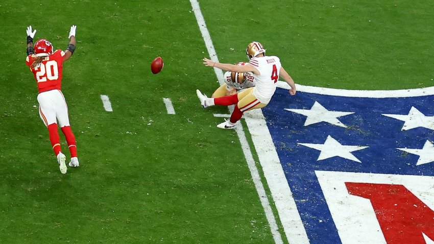 Jake Moody kicks a field goal