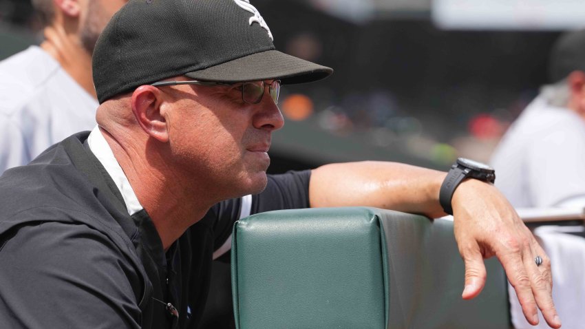 Aug 30, 2023; Baltimore, Maryland, USA; Chicago White Sox manager Pedro Grifol (5) watches first inning action against the Baltimore Orioles at Oriole Park at Camden Yards. Mandatory Credit: Mitch Stringer-USA TODAY Sports