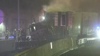 1 dead after FedEx truck strikes guard rail, catches fire on I-294 in suburbs