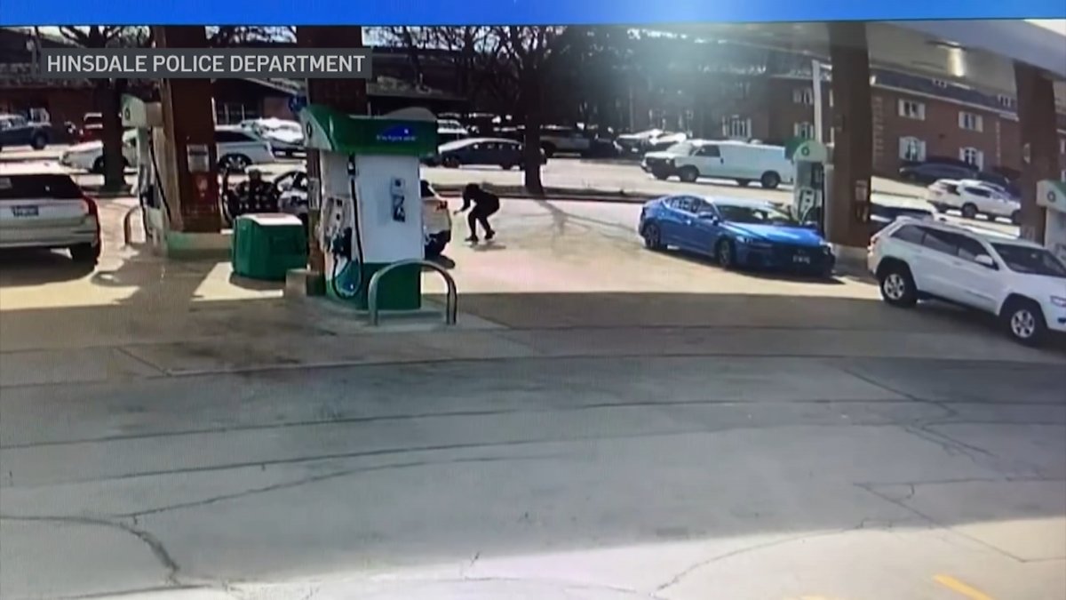 Video shows brazen thief stealing car from Hinsdale gas station NBC