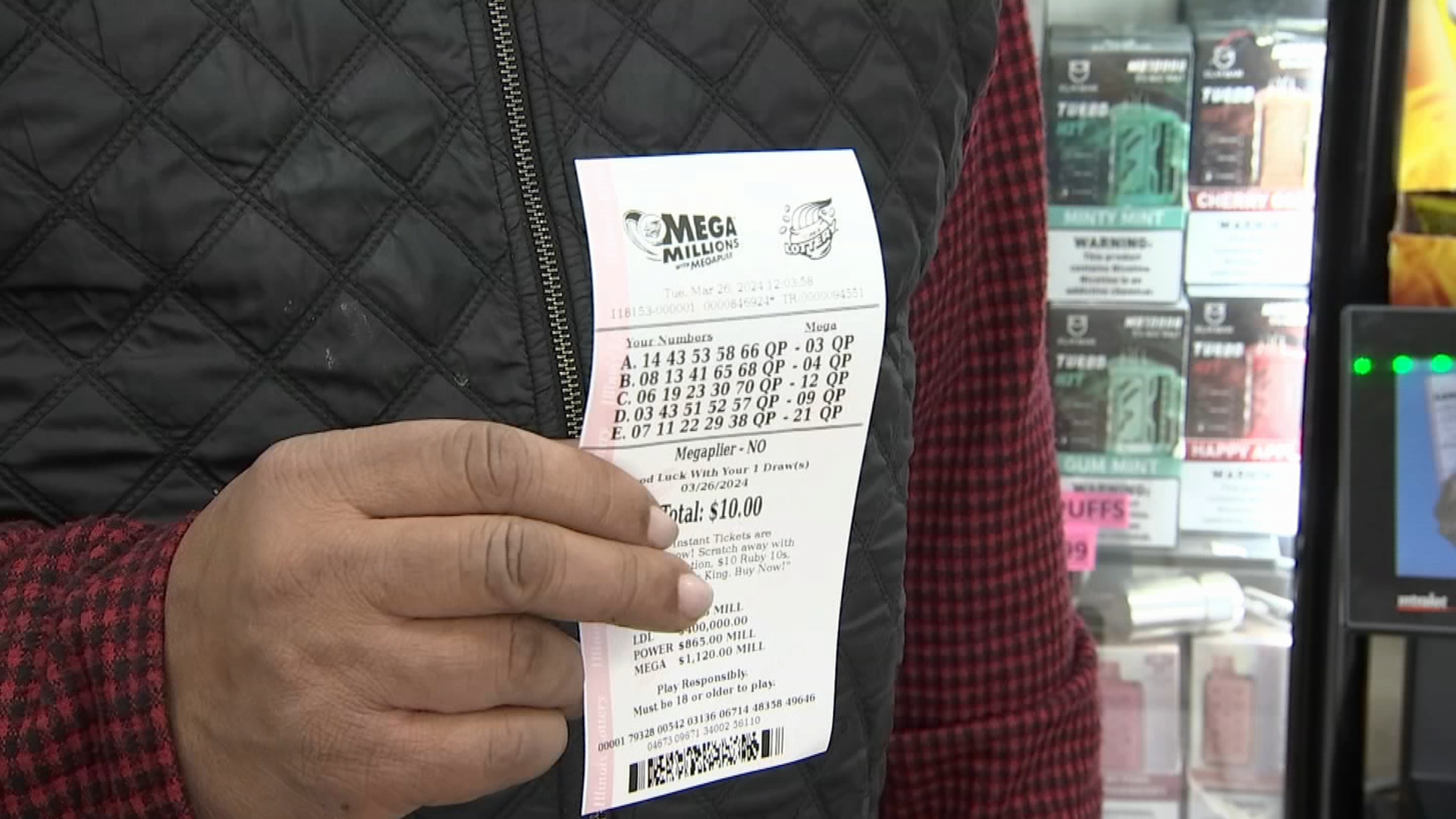 $1M Mega Millions ticket sold in Chicago suburb was part of 40-person office pool