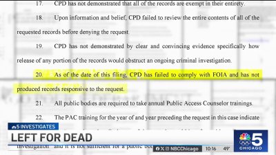 Left for Dead: NBC 5 sues Chicago police, OEMC for records on unsolved fatal hit-and-run