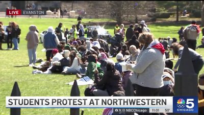 Protesters set up tent encampment on Northwestern University campus