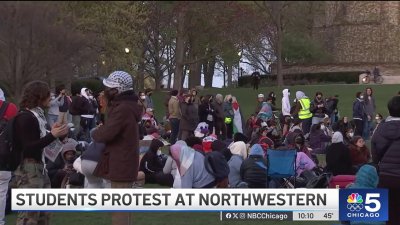 Northwestern students set up encampment in protest of war in Gaza