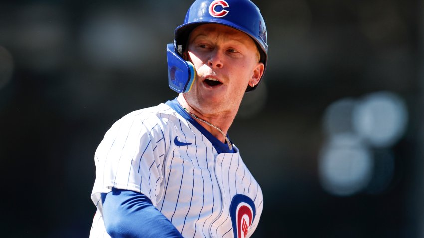 Apr 25, 2024; Chicago, Illinois, USA; Chicago Cubs centerfielder Pete Crow-Armstrong (52) rounds the bases after hitting a two-run home run against the Houston Astros during the sixth inning at Wrigley Field. Mandatory Credit: Kamil Krzaczynski-USA TODAY Sports