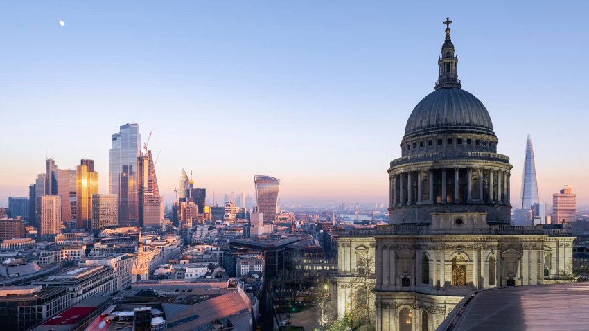 The City of London is a blend of old and new, with St Paul’s Cathedral close to skyscrapers as well as Roman ruins.