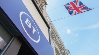 A BT Group Plc logo on a EE/BT Group Plc store in London, UK, on Wednesday, May 17, 2023.