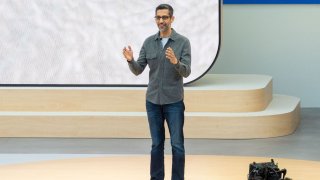Google CEO Sundar Pichai speaks at the Google I/O developer conference.