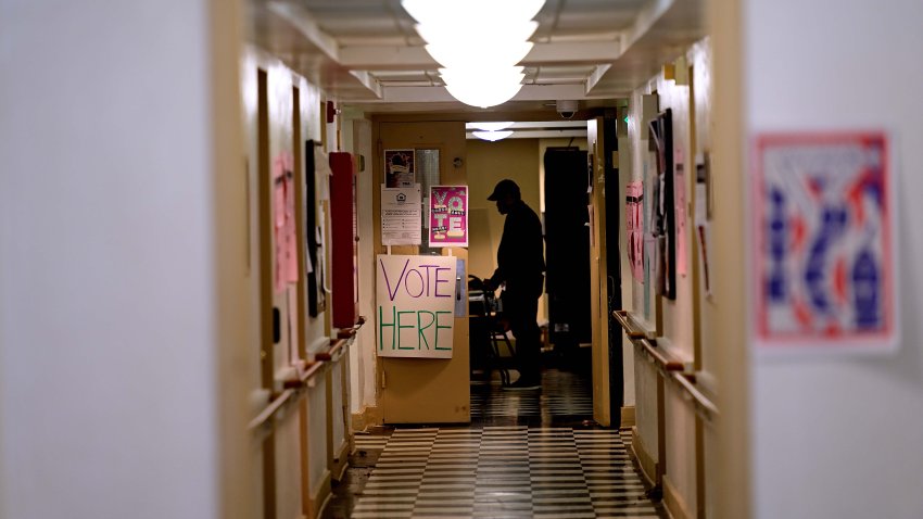 Voters arrive to cast their ballots