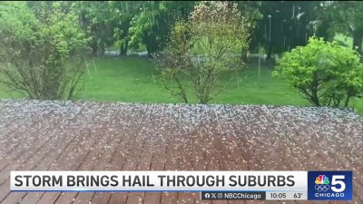 Storms bring large hail to suburbs Tuesday