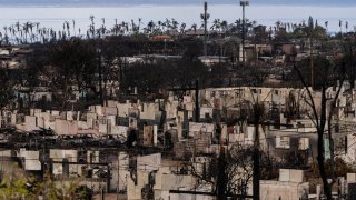 FILE - A general view shows the aftermath of a wildfire in Lahaina