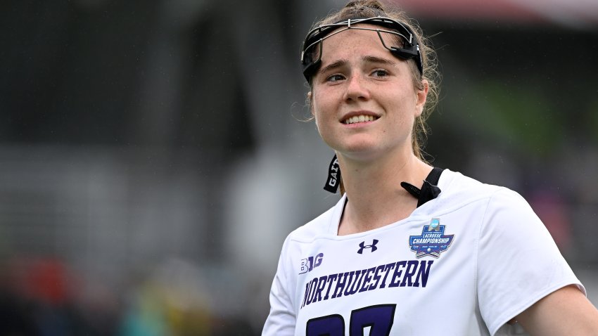 CARY, NORTH CAROLINA – MAY 28: Izzy Scane #27 of the Northwestern Wildcats looks on against the Boston College Eagles during the 2023 NCAA Division I Women’s Lacrosse Championship at WakeMed Soccer Park on May 28, 2023 in Cary, North Carolina. Northwestern won 18-6. (Photo by Grant Halverson/NCAA Photos via Getty Images)