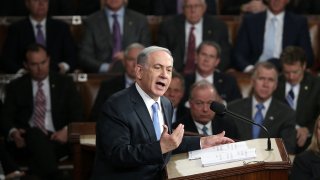 Israeli Prime Minister Benjamin Netanyahu addresses a joint meeting of the United States Congress