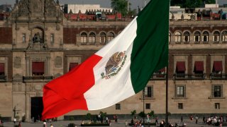 National Flag at Mexico City's Plaza Mayor