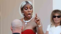 Kelly Rowland appears to clash with Cannes red carpet usher after being rushed up stairs