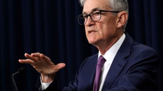 Federal Reserve Bank Chair Jerome Powell announces that interest rates will remain unchanged during a news conference at the bank’s William McChesney Martin building on May 01, 2024 in Washington, DC. 