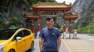 Tour guide Liang Shiun-chu is driving a taxi to make ends meet. “Since the earthquake, all our bookings were canceled.”