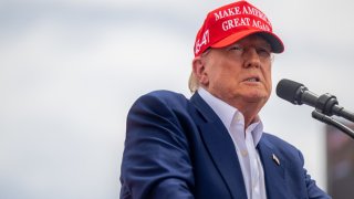 Republican presidential candidate, former U.S. President Donald Trump speaks during his campaign rally at Sunset Park on June 09, 2024 in Las Vegas, Nevada. 