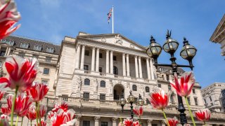 General view of the Bank of England building in London.