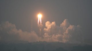 The Chang’e-6 probe being successfully launched from China’s Wenchang Spaceport in Wenchang, Hainan Province, China, on May 3, 2024.