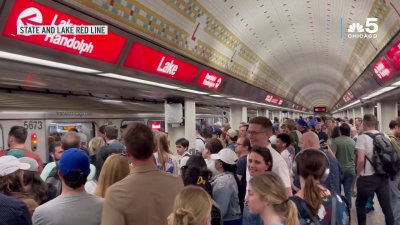 Commuters pack Red Line station after CTA trains halted due to ‘medical emergency'