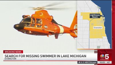 Efforts to locate missing swimmer in Evanston to resume Monday