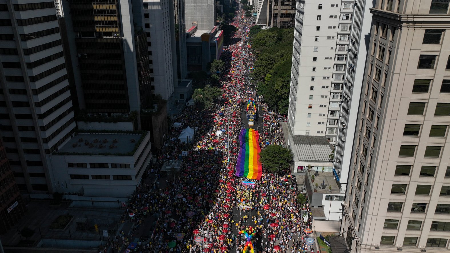Gay pride paradegoers in Sao Paulo reclaim Brazil’s national symbols