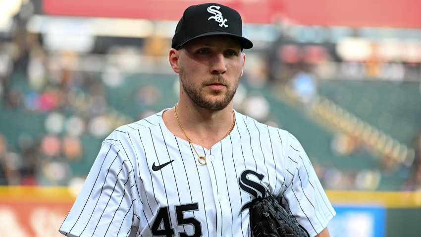 CHICAGO, ILLINOIS – MAY 10: Garrett Crochet #45 of the Chicago White Sox heads to the dugout after his warmup prior to a game. against the Cleveland Guardians at Guaranteed Rate Field on May 10, 2024 in Chicago, Illinois. (Photo by Nuccio DiNuzzo/Getty Images)