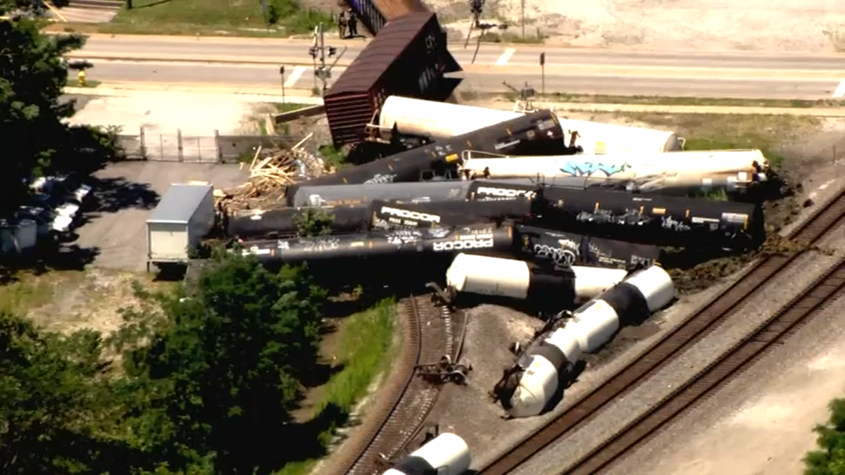 Gases burned off from derailed train cars in Matteson, trains operating again