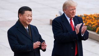 Chinese President Xi Jinping and former U.S. President Donald Trump in Beijing, China, in 2017.