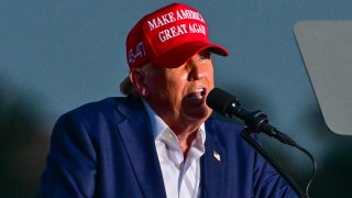 Former US President and Republican presidential candidate Donald Trump speaks during a rally in Doral, Florida, on July 9, 2024.