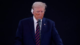 Republican presidential candidate, former U.S. President Donald Trump walks onstage before the start of the third day of the Republican National Convention in the Fiserv Forum on July 17, 2024 in Milwaukee, Wisconsin. 