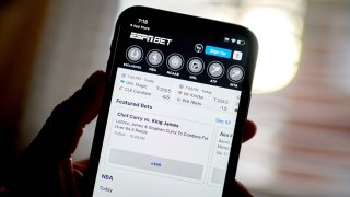 The ESPN Bet app on a smartphone arranged in New York, US, on Thursday, Feb. 22, 2024. 
