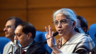 NEW DELHI, INDIA – JULY 23: Union Finance Minister Nirmala Sitharaman during Post Budget Press Conference at National Media Centre on July 23, 2024 in New Delhi, India. (Photo by Ajay Aggarwal/Hindustan Times via Getty Images)