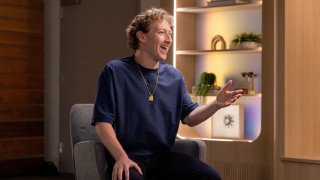 Mark Zuckerberg, chief executive officer of Meta Platforms Inc., during an interview on “The Circuit with Emily Chang” at Meta headquarters in Menlo Park, California, US, on Thursday, July 18, 2024. 