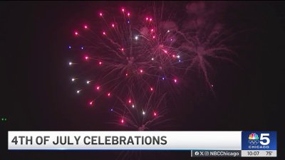 Fireworks displays dazzle skies across the Chicago area
