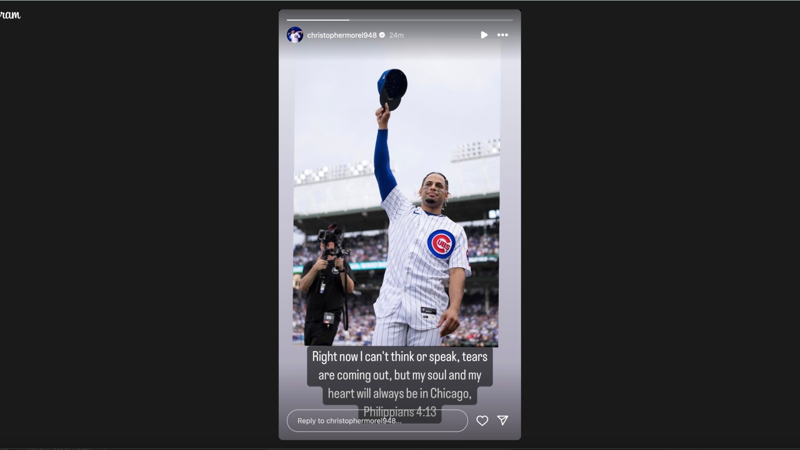 Cubs’ Christopher Morel posts emotional farewell to fans after trade ...