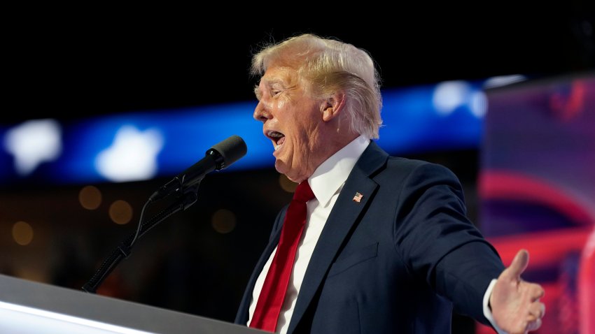 Former US President Donald Trump speaks during the Republican National Convention (RNC) at the Fiserv Forum in Milwaukee, Wisconsin, US, on Thursday, July 18, 2024.