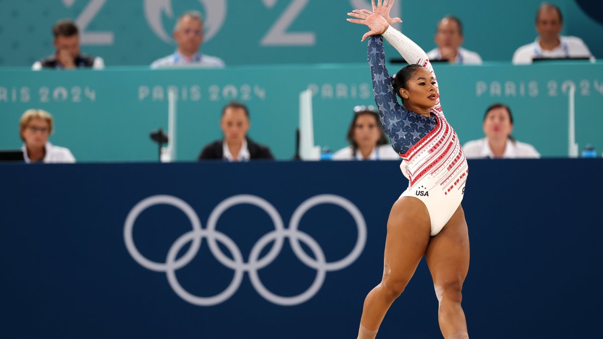 Jordan Chiles goes viral for epic move during brilliant floor routine on night of US gymnastics win