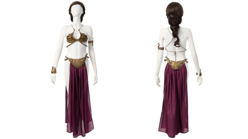 This photo images by Heritage Auctions shows the gold bikini-style costume that Carrie Fisher wore as Princess Leia while making “Return of the Jedi” in the “Star War” franchise, which was sold for $175,000 during an auction Friday, July 26, 2024.