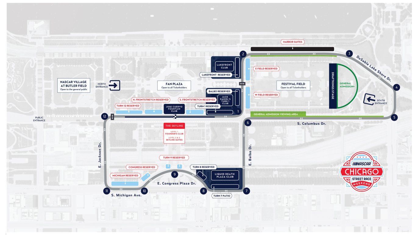 MAP: Course route for 2024 NASCAR Chicago Street Race – NBC Chicago