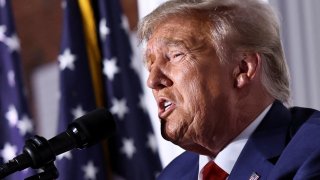 Former U.S. President Donald Trump delivers remarks during an event following his arraignment on classified document charges, at Trump National Golf Club in Bedminster, New Jersey, on June 13, 2023.