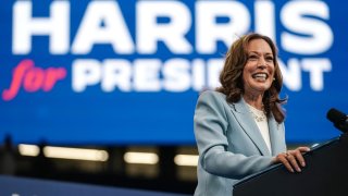 Vice President and 2024 Democratic presidential candidate Kamala Harris speaks at a campaign event in Atlanta, Georgia, on July 30, 2024.