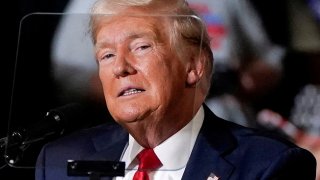 Republican presidential nominee and former U.S. President Donald Trump holds a campaign rally in Harrisburg, Pennsylvania, U.S., July 31, 2024. 