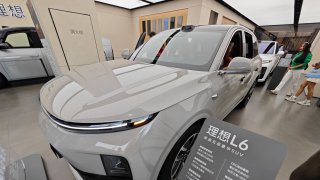 A newly released Li Auto L6 new energy vehicle is displayed at a store in Shanghai, China, on April 19, 2024.