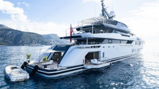 There are 21 crew members on board the Malia, a custom-built yacht by the Greek builder Golden Yachts.