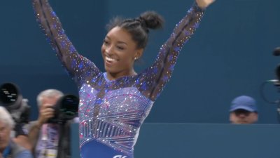 Highlight: Simone Biles' electric floor routine secures all-around title