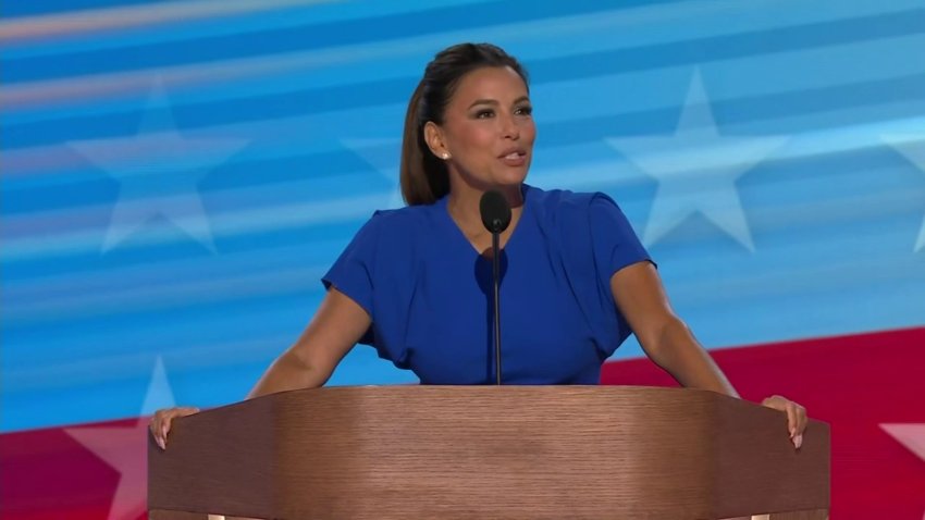 Eva Longoria at podium at DNC